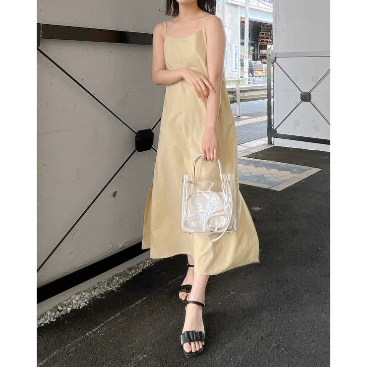 【10％OFFクーポン！3/26(木)1:59まで】＆soiree スリットキャミワンピース ワンピース・ドレス