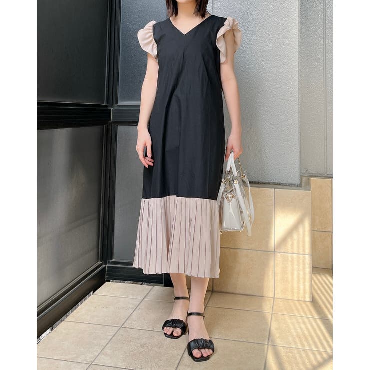 ＆soiree バイカラーワンピース ワンピース・ドレス