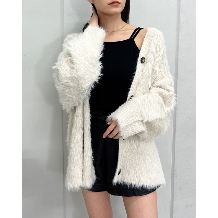 ＆soiree モヘアライクシャギーニットカーディガン トップス