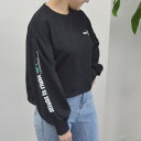【マラソン期間中 5%OFFクーポン】&soiree 裏毛 短丈プルオーバー(ストリート ロゴ) レディース 春 春服 長袖 トップス トレーナー スウェット カジュアル ストリート ミニ丈 クロップド丈 プリント 韓国 韓国ファッション トップス