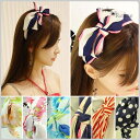 【マラソン期間中 5%OFFクーポン】Pinky&Refine 柄リボンカチューシャ キュート ヘッドアクセ 水玉 花 イベント ヘアアクセ ビーズ ラインストーン ヘアアクセサリー