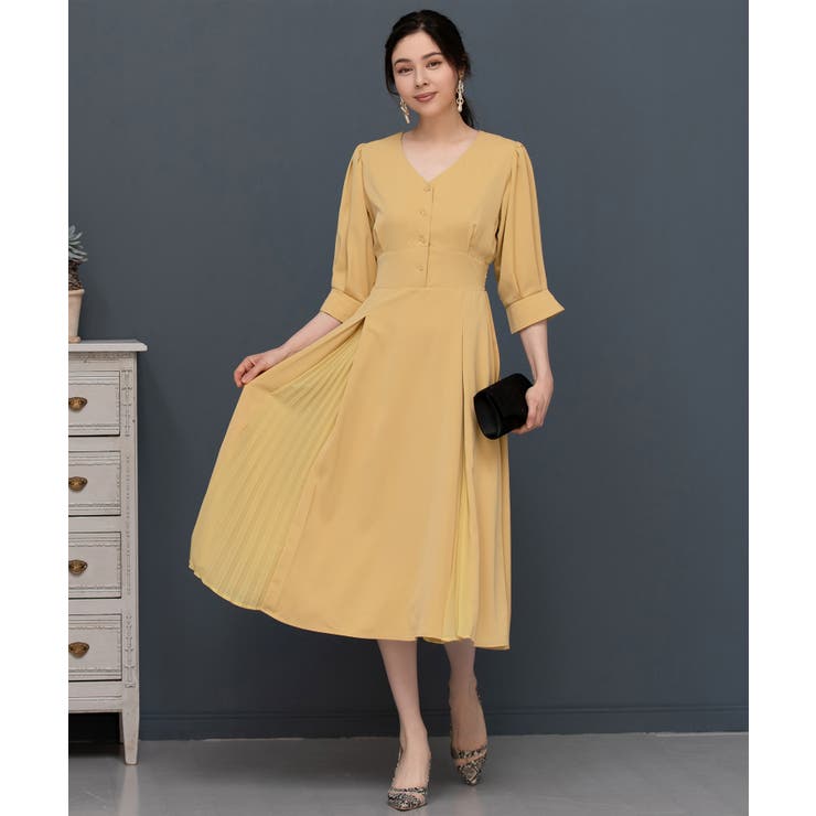DRESS+ ワンピース 夏　袖付き 披露宴 結婚式 オフィス　パーティードレス秋卒業式 成人式 ワンピース・ドレス shoplistselect-10056730 SHOPLIST サンプル画像2