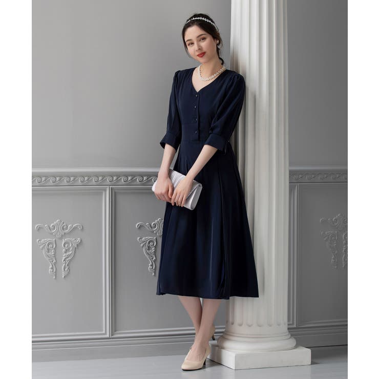 DRESS+ ワンピース 夏　袖付き 披露宴 結婚式 オフィス　パーティードレス秋卒業式 成人式 ワンピース・ドレス shoplistselect-10056730 SHOPLIST サンプル画像3