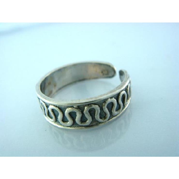 YUKATANゆかたん ハワイアン★フリーサイズリング♪波模様足指リング27 【トゥリング トウリング ピンキィリング】 アクセサリー アクセサリー