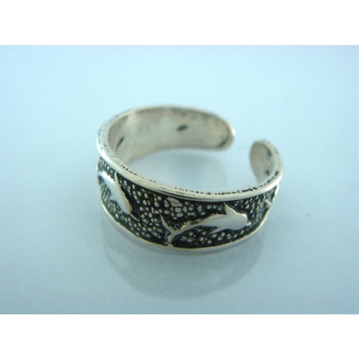 YUKATANゆかたん シルバー925★フリーサイズリング☆波乗りイルカ足指リング85 【トゥリング トウリング ピンキィリング】 アクセサリー アクセサリー