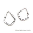 YUKATANゆかたん 【シルバーピアス】1.5mmワイドのベース型・五角形フープピアス 【ループピアス レディースピアス】 アクセサリー アクセサリー(4)