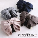 【8/11まで5%OFFクーポン】VINGTAINE ボリュームサテンリボンバンスクリップ/エレガント/デイリー/オフィス/ヘアクリップ/ヘアアクセサリー H-...