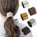 VINGTAINE マグネット式フェイクレザーヘアカフ 巻くだけ 巻き ワンタッチ ポニーフック ヘアアクセサリー 大人カジュアル シンプル ヘアゴム H7505 ヘアアクセサリー