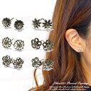 YUKATANゆかたん シルバーピアス シルバー925 silver925 花 フラワー 模様 エスニック キュービックジルコニア クリア キラキラレディースピ...