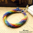 【5/15限定 15%OFFクーポン】YUKATANゆかたん ミサンガ エスニック レインボー プロミスリング【夏アクセ ブレスレット】 アクセサリー アクセサリー