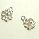 YUKATANゆかたん シルバーパーツ2個で1セット 横幅5.98mm×高さ7.80mmでかわいらしいお花シルバー925製の小さいパーツ2個セット ビーズ アクセサリー アクセサリー アクセサリー