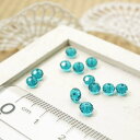 YUKATANゆかたん ボタンカットビーズ3x4.3mm エメラルドブルー 3gのグラム販売(約40個入り) ブルー系 青緑 ガラスビーズ チェコビーズグラスビーズ アクセサリーパーツ パーツ アクセサリー アクセサリー