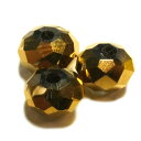 YUKATANゆかたん ガラスビーズ キラキラ 多面体 ゴールド 金色 3gのグラム販売(約18個入り) アクセサリーパーツ パーツ アクセサリー