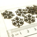 YUKATANゆかたん 花型 透かしプレート アンティークゴールド 真鍮古美 10個1セット アクセサリーパーツ アクセサリー