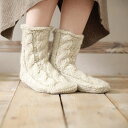 GlovesDEPO てぶくろ屋さんが作ったウールもこもこ手編み風ルームソックス 日本製 冷え取り ギフト<socks gift present> インナー・下...