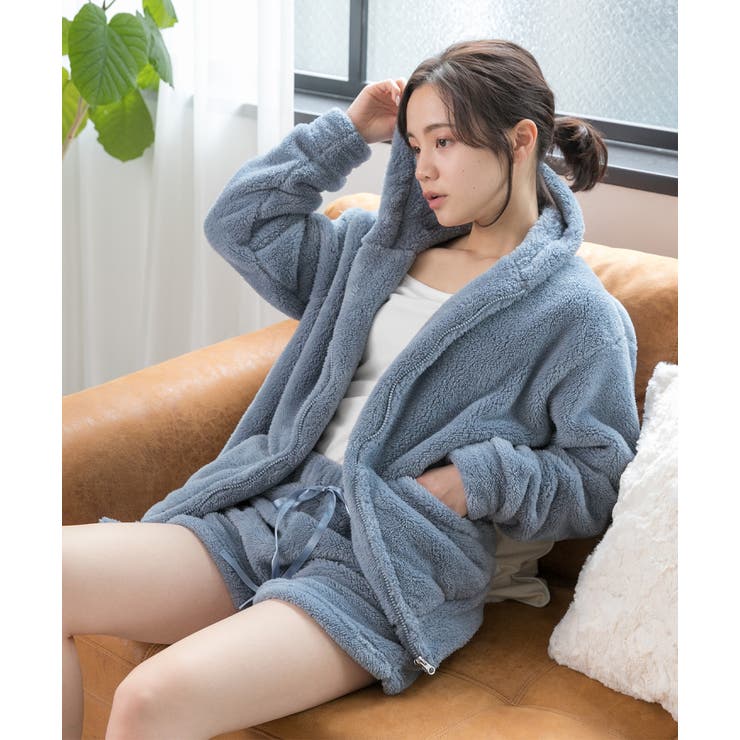 楽天市場】もこもこ パジャマ ショートパンツ（カラーブルー）の通販