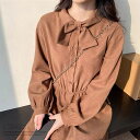 【5/15限定 15%OFFクーポン】ad thie リボンシャツOP ワンピース・ドレス