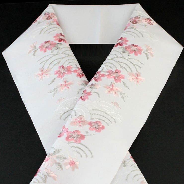 【10％OFFクーポン！5/7(木)9:59まで】京のおしゃれ屋 刺繍半衿 白地 05 梅 桜 青海波 浴衣・着物京のおしゃれ屋 刺繍半衿 白地 05 梅 桜 青海波 浴衣・着物
