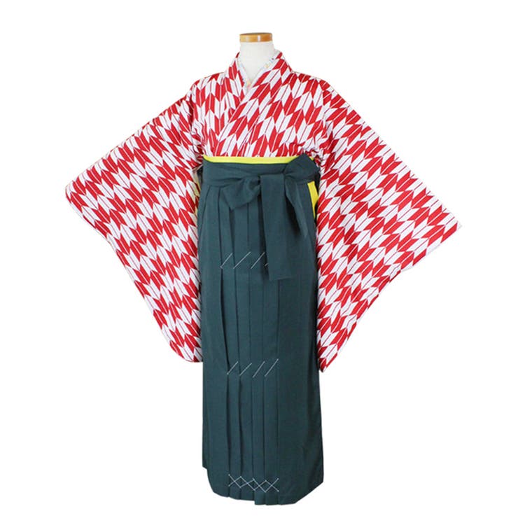 京のおしゃれ屋 二尺袖着物 単品 矢絣赤 浴衣・着物