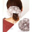 【マラソン期間中 5%OFFクーポン】TRANSIT ACCSESSORY 【mille blanc】シュシュ,シアー,生地,ガーリー,かわいい,カジュアル,ヘアアレンジ,ボリューム,トレンド,おしゃれ,コーデ,コーディネート,グレー,韓国ファッション
