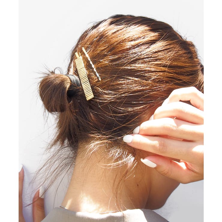 TRANSIT ACCSESSORY 【mille blanc】ヘアアクセサリー,セット,ヘアピン,ヘアアクセ,メタル,横長,四角,テクスチャー,ヘアアレンジ,ゴールド,シルバー,トレンド,おしゃれ,オフィス,女子会,ママコーデ,日本製,国内生産,JA 2