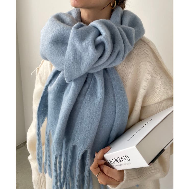 【10％OFFクーポン！2/10(火)1:59まで】210nouve ボリュームフリンジマフラー 小物