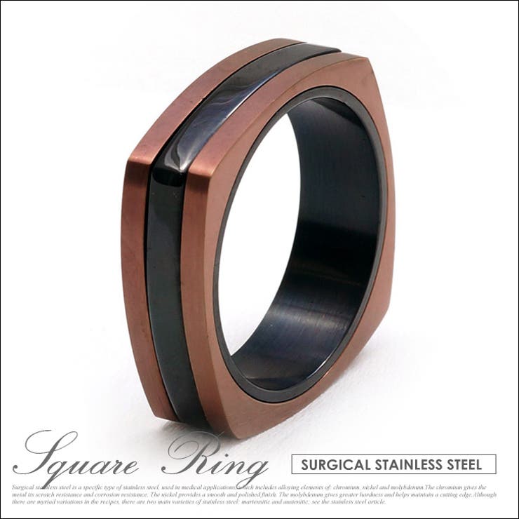 2PIECES 【ジュエリー・アクセサリー】【ステンレス】【リング】◆fin00012■三層構造マット仕上げ[リング｜ステンレス｜メンズ｜シルバー｜ブラック] アクセサリー