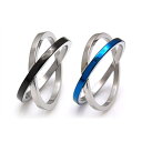 【マラソン期間中 5%OFFクーポン】2PIECES ■sr0092■気負わず指元に重ね付け【メンズアクセサリー|メンズ|リング|ステンレスアクセサリー|指輪|ブルー・青|ブラック・黒】 アクセサリー