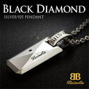 2PIECES 【シルバーネックレス】【メンズ】【ブラックダイヤモンド】◆beiroba0002●専用ギフトボックス付き■感性に響く追求されたシンプルALEX ...