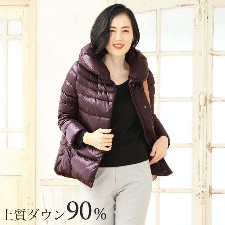 【10％OFFクーポン！10/27(火)9:59まで】sankyo shokai ダウンジャケット レディース ダウン90% 簡易 フード付き 軽量 きれいめ ショート 防寒 暖かい 冬 アウター ブルゾン コート ダウンコート ライトダウン 大人 30 shoplistselect-10210582 SHOPLIST サンプル画像3
