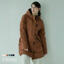 sankyo shokai ダウンコート レディース ブランド Filomo フード付き カジュアル 白 アイボリー 黒 ブラック グレージュ テラコッタ 冬 ミドル丈 アウター ダウンジャケット 秋冬 コート 50代 40代 30代 ミセス ギフト
