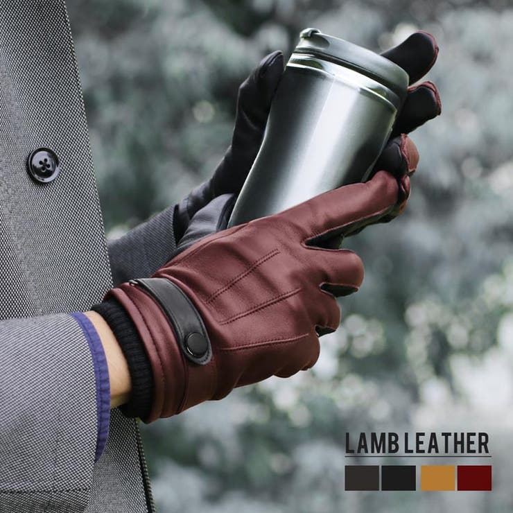 sankyo shokai 手袋 メンズ 本革 レザー グローブ 防寒 防風 スマホ タブレット 対応 羊革 秋 冬 男性 ラムレザー 暖かい レザー手袋 革手...