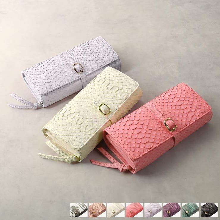 sankyo shokai ダイヤモンドパイソン 長財布 大容量 レディース ベルトデザイン 本革 革 財布 革財布 ..