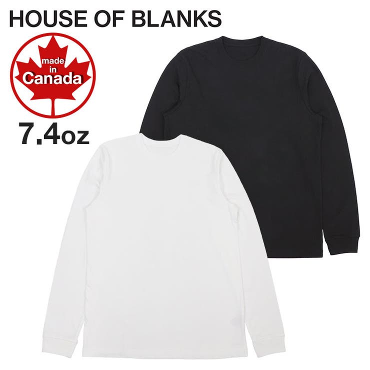 【10％OFFクーポン！11/27(木)1:59まで】99HeadwearShop HOUSE OF BLANKS ロンT メンズ ハウスオブブランクス 長袖Tシャツ 無地 HOB クルーネック 厚手 MADE IN CANADA カナダ製 8オンス ヘ