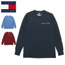 99HeadwearShop トミーヒルフィガー 長袖Tシャツ ストレッチ メンズ ロンT TOMMY HILFIGER ブランド ロゴ ルームウェア トップス 薄手 カットソー クルーネック フレックス トップス