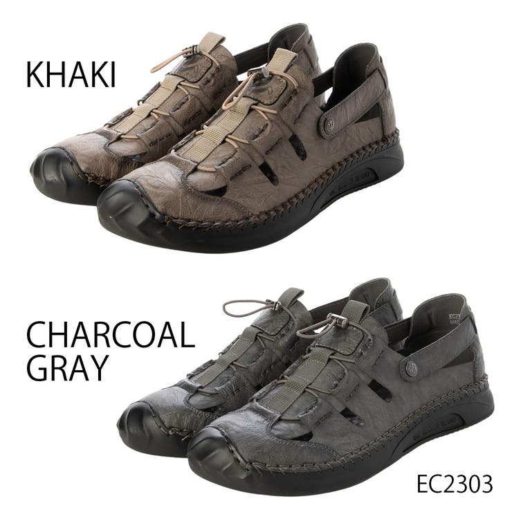 K's PLUS メンズ マイクロファイバーレザー カジュアルシューズ スポーツサンダル カメサンダル グルカサンダル トゥキャップサンダル ドライビングシューズ 運転 夏用 ベルクロ 通気性 スエード調 おしゃれ 柔らかい 24.5 25.0 25.5