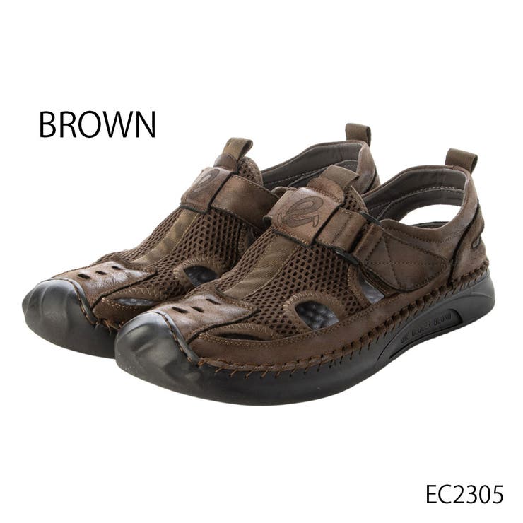 K's PLUS メンズ マイクロファイバーレザー カジュアルシューズ スポーツサンダル カメサンダル グルカサンダル トゥキャップサンダル ドライビングシューズ 運転 夏用 ベルクロ 通気性 スエード調 おしゃれ 柔らかい 24.5 25.0 25.5