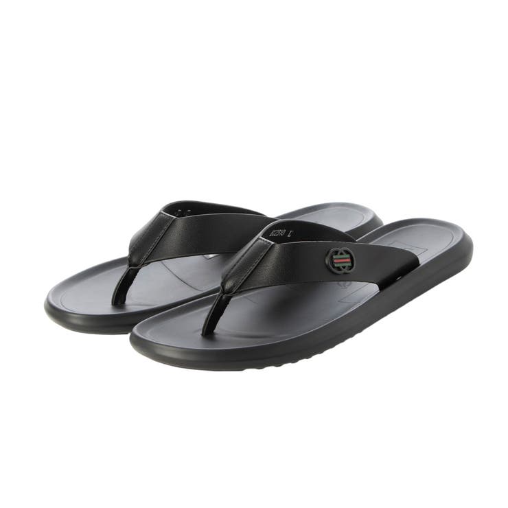 K's PLUS メンズ マイクロファイバー レザー サンダル トングサンダル ビーチサンダル リゾートサンダル PUレザー 人工皮革 鼻緒 通気性 蒸れない アウトドア 黒 ブラック 24.0 25.0 25.5 26.0 26.5 27.0 ec_2