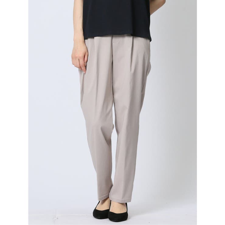 TAKA-Q WOMEN ストレッチ タック アンクルパンツ パンツ・ズボン