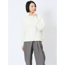 TAKA-Q WOMEN 袖パフ フェザー ニットプルオーバー トップス