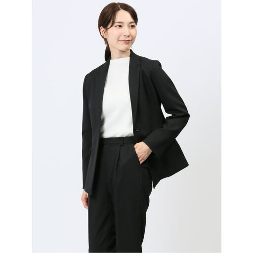 TAKA-Q WOMEN ストレッチウォッシャブル 1ボタンジャケット オックス黒(セットアップ可能) スーツ TAKA-Q WOMEN ストレッチウォッシャブル 1ボタンジャケット オックス黒(セットアップ可能) スーツ