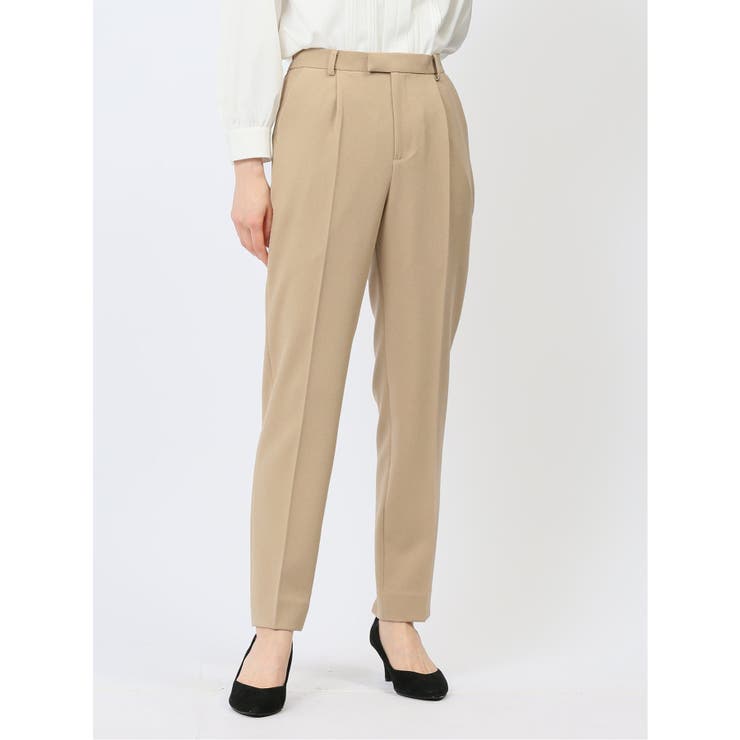 【10％OFFクーポン！1/16(金)1:59まで】TAKA-Q WOMEN ストレッチウォッシャブル テーパードパンツ キャメル(セットアップ可能) スーツ