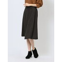 TAKA-Q WOMEN シャークスキン フレアースカート こげ茶(セットアップ可能) スカート
