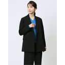 TAKA-Q WOMEN ストレッチウォッシャブル 黒無地ダブルジャケット(セットアップ可能) スーツ