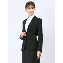 【マラソン期間中 5%OFFクーポン】TAKA-Q WOMEN リクルート黒無地 ストレッチ 2ボタンジャケット(セットアップ可能) スーツ