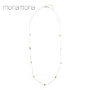monamona 変形パール&カットビーズステーションネックレス アクセサリー
