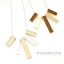 monamona プレートパーツネックレス ラタン 下がり シルバー ゴールド アクセサリー
