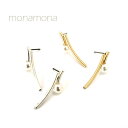 monamona メタルパイプ&パールピアス アクセサリー