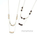 monamona キューブウッド2連ゴールドチェーンネックレス アクセサリー
