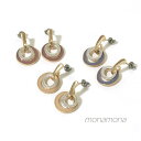 monamona くすみカラー デザインフープピアス アクセサリー